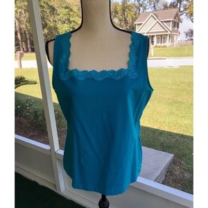TALBOTS Sleeveless Square Neck Dressy Tank Blouse